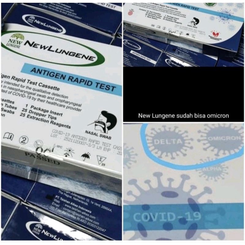 New Lungene Biru Detect Omicorn &amp; Delta AKD Original [ECER] ALAT RAPID TEST ANTIGEN NEW LUNGENE (SWAB) BIRU COVID OMICRON