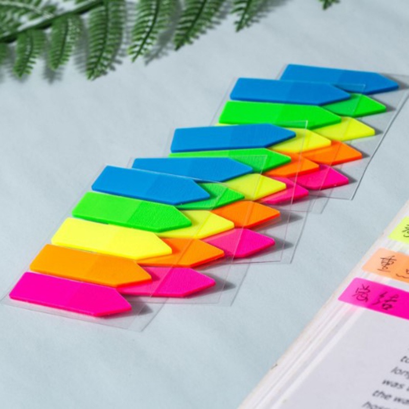 (LUCKID) 100 Lembar Sticky Notes Bentuk Panah Fluorescent