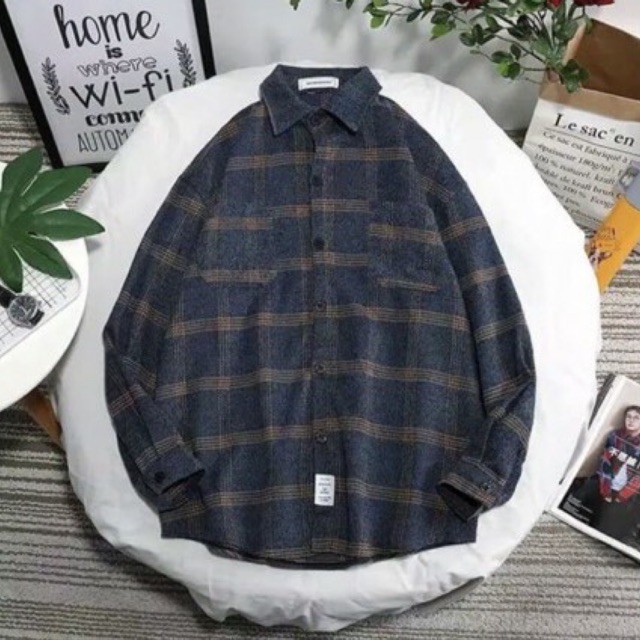 KEMEJA FLANEL IMPORT PRIA WANITA ASIA KOREA KOTAK KOTAK M-XXL PO1