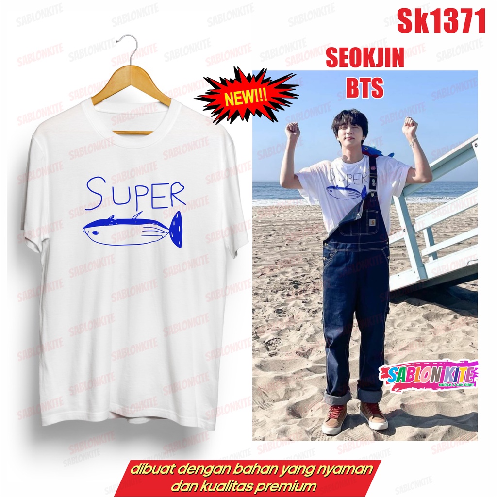 MURAH!!! KAOS KPOP SEOK JIN SUPER TUNA SK1371 UNISEX COMBED 30S