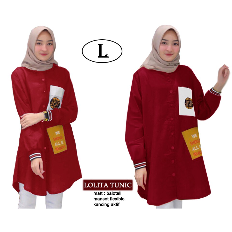 CGF 64141 LOLITA TUNIC Baju Fashion Busana Wanita Model Terbaru,Terkini,Termurah dan Terlaris