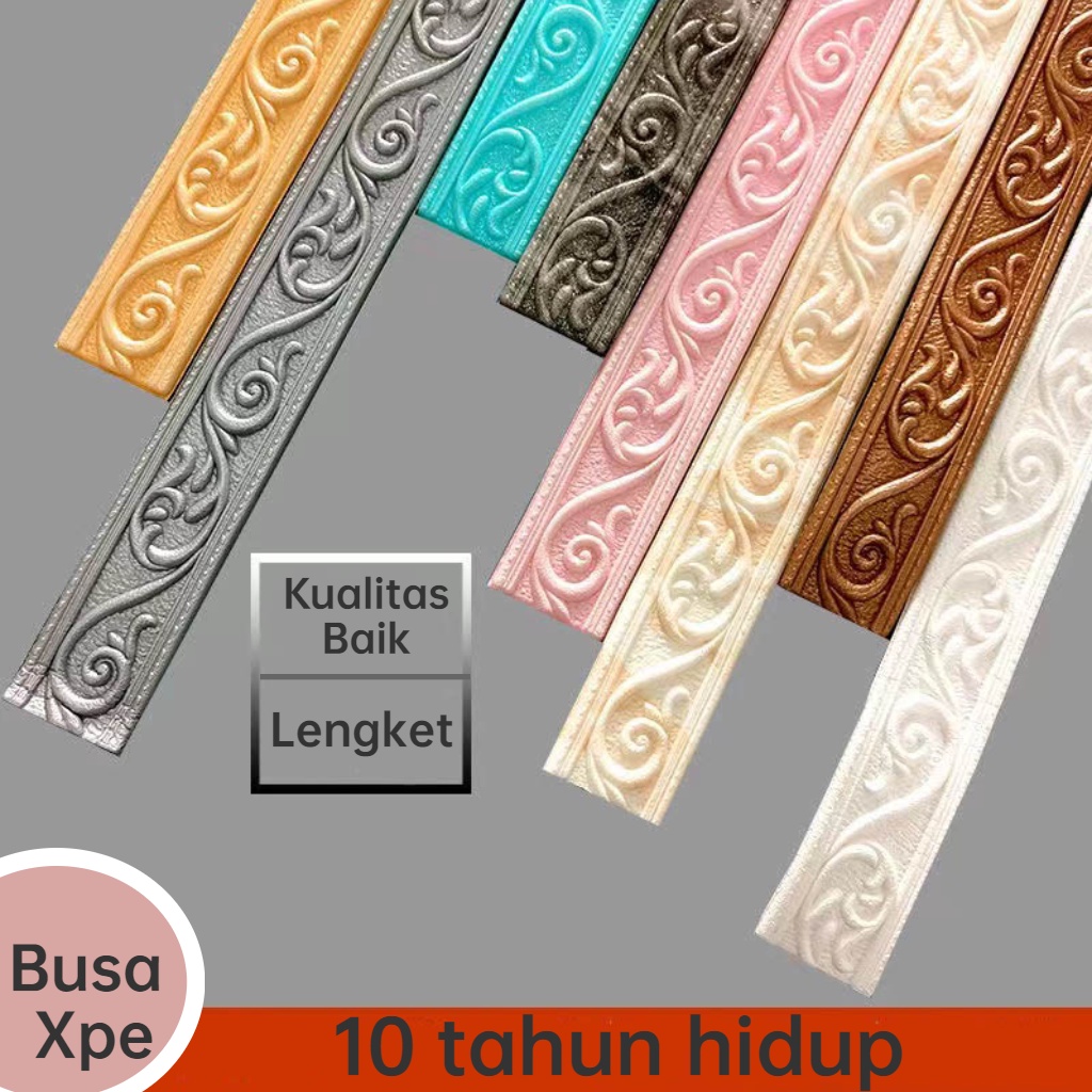 [Promoted] Wall Border List Foam 3D 8mm Wallpaper Tebal List Dinding Border Plafon Stiker Dekorasi D