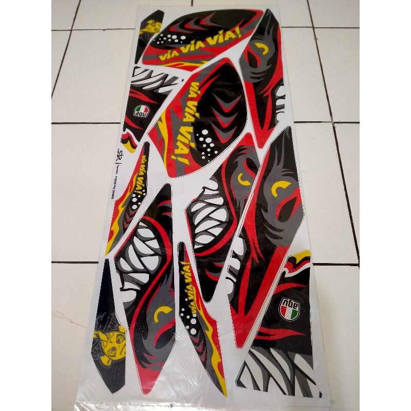 striping sticker variasi  Vixion Nva advance  2016 motif shark