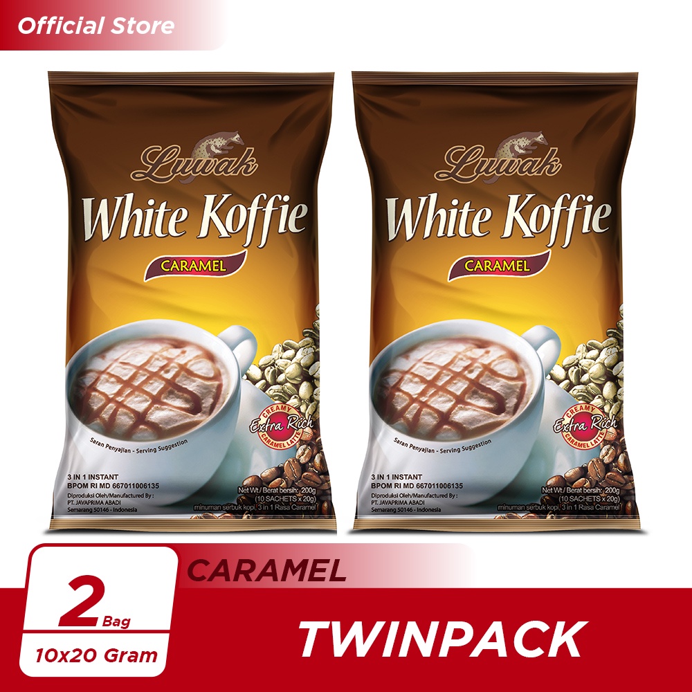 

Kopi Luwak White Koffie Caramel Bag 10x20gr Twin Pack