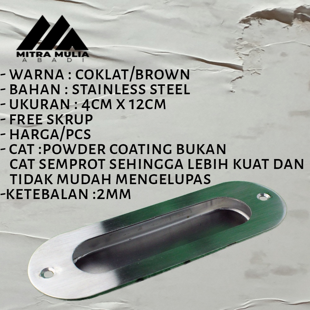 Tarikan Pintu Dorong Oval Stainless l Handle Geser Sliding Kom Kom