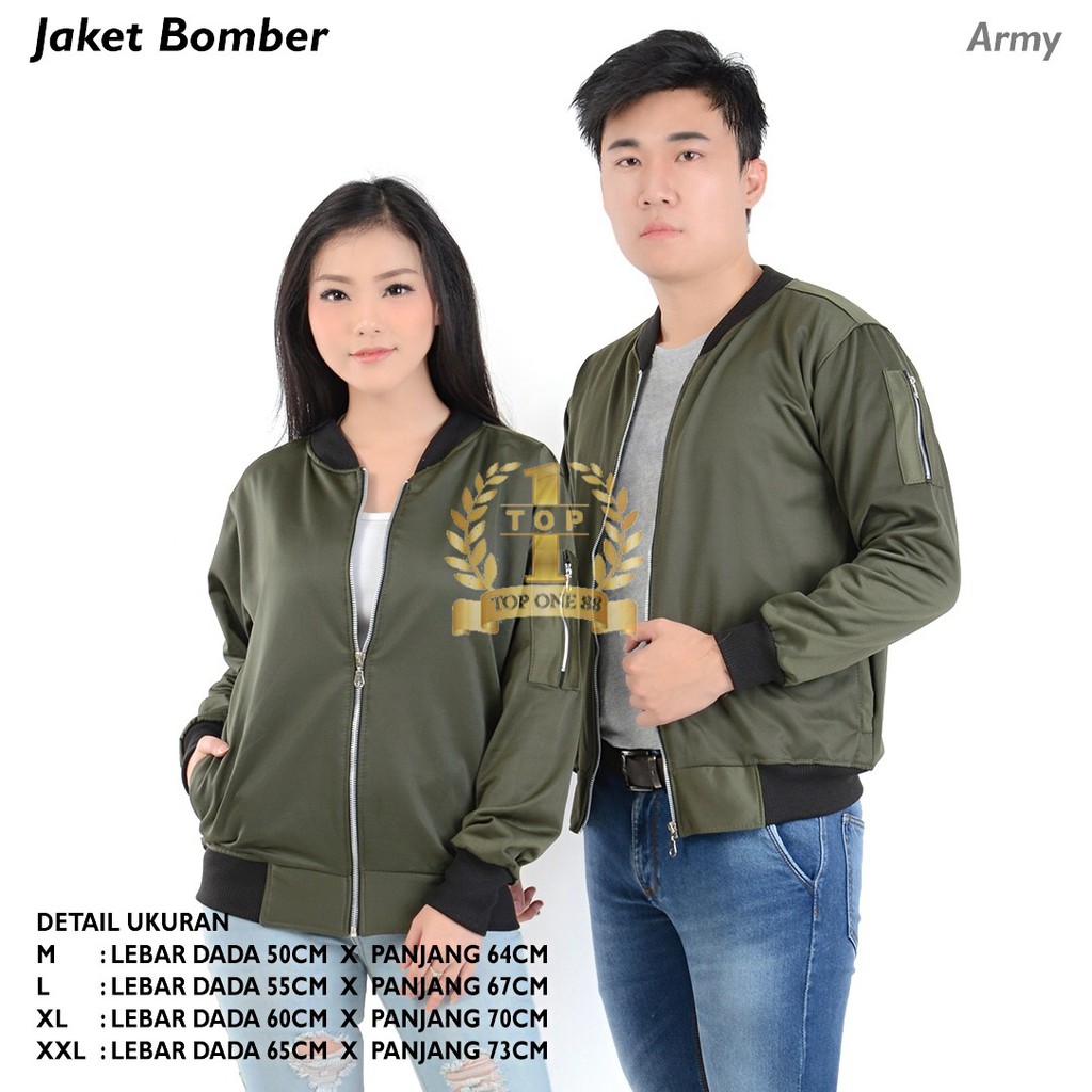 TopOne88 iJaketi iBomberi Unisex Army iShopeei Indonesia TopOne88 iJaketi iBomberi Unisex Army iShopeei Indonesia