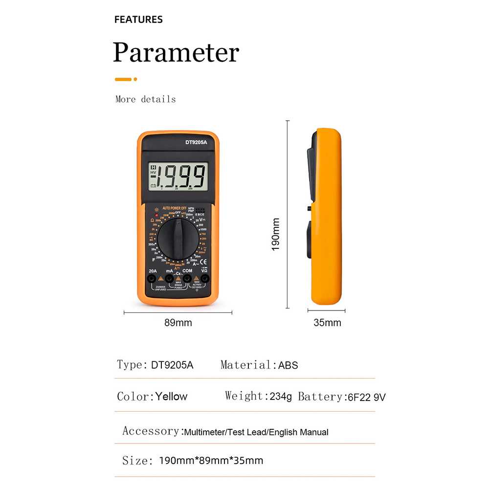 RICHMETERS Pocket Size Digital Multimeter - DT9205A