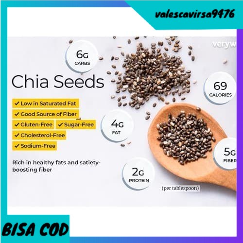 

⭐BISA COD⭐ Black Chia Seed 1 KG Mexico Premium Natural Grade 1 by Chiajoy