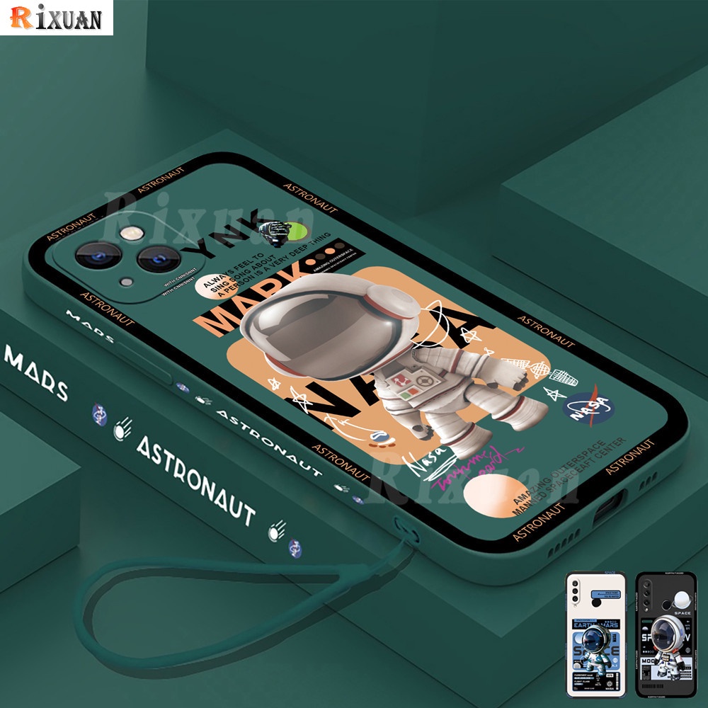 Soft Case Motif Astronot Luar Angkasa Untuk Iphone 13 Pro Max 6 6S 7 8 Plus 11 12 Xr XS