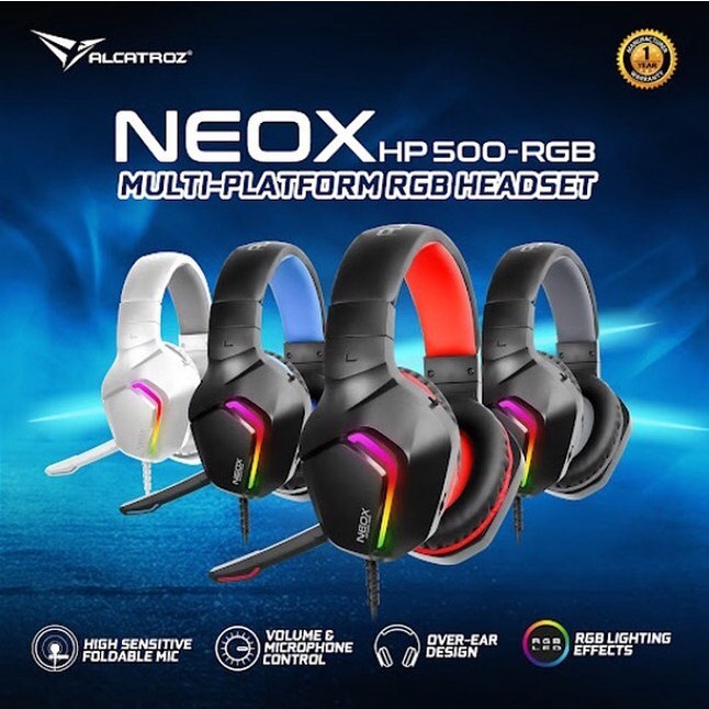 Alcatroz Neox HP500 RGB with Foldable Microphone - Gaming Headset