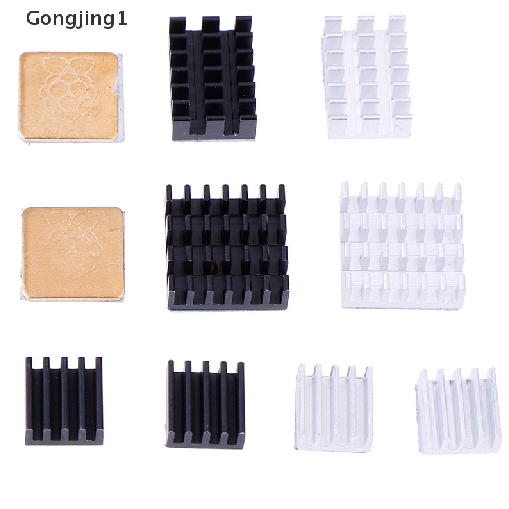 Gongjing1 5Pcs Radiator Heatsink Aluminum Untuk Raspberry Pi 2 / 3 / 4 3B + 4B