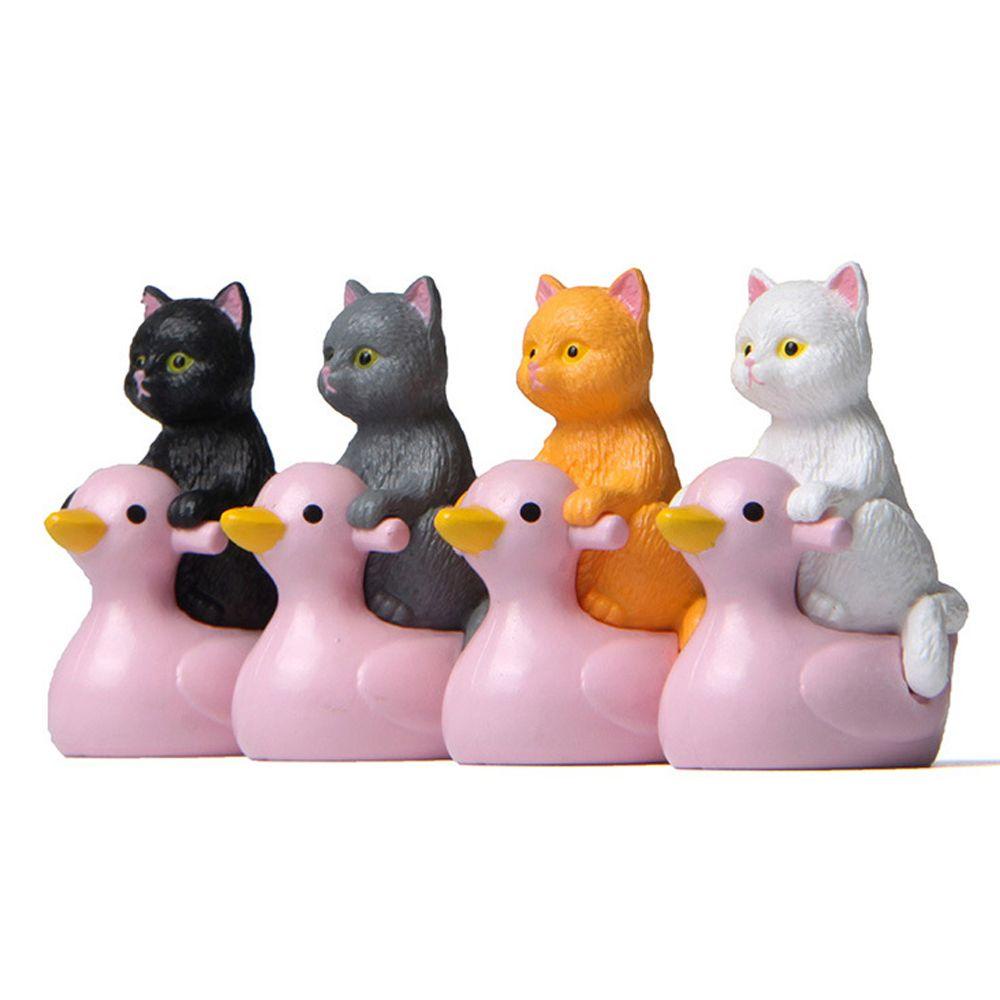 Lanfy Kucing Ornamen Simulasi Kitten DIY Hadiah Mainan Edukasi Model PVC Desktop Model Hewan Patung Patung Hewan Peliharaan Kucing Miniatur