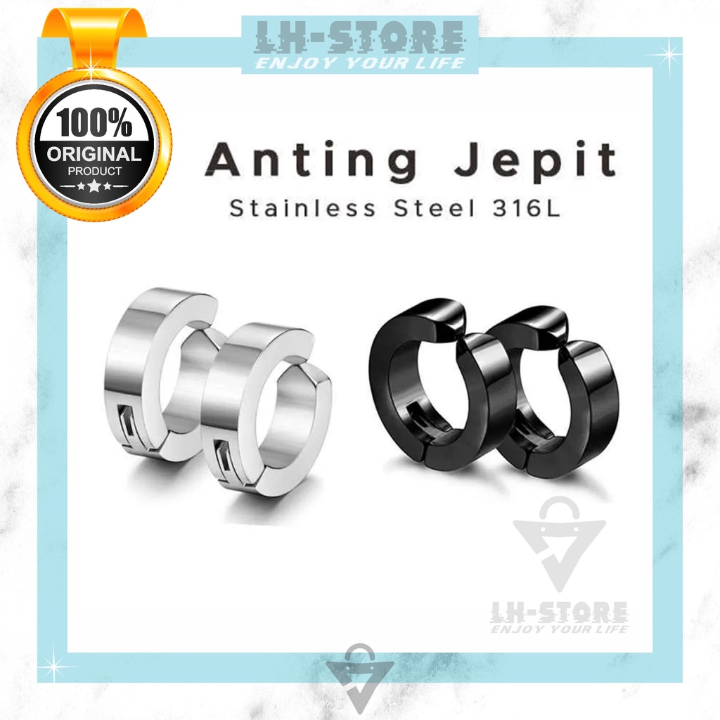 ANTING JEPIT TANPA TINDIK PRIA DAN WANITA MODEL KOREA TITANIUM ANTI KARAT ANTI LUNTUR [AT-01]