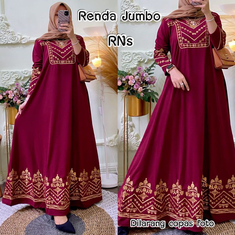 GAMIS MEWAH BORDIR JUMBO / GAMIS VOXY PREMIUM APLIKASI BORDIR ASLI