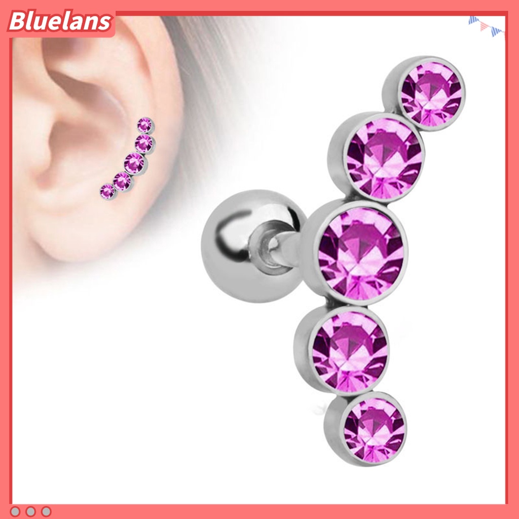 1pc Anting Stud Piercing Tulang Rawan Bahan Stainless Steel Untuk Wanita