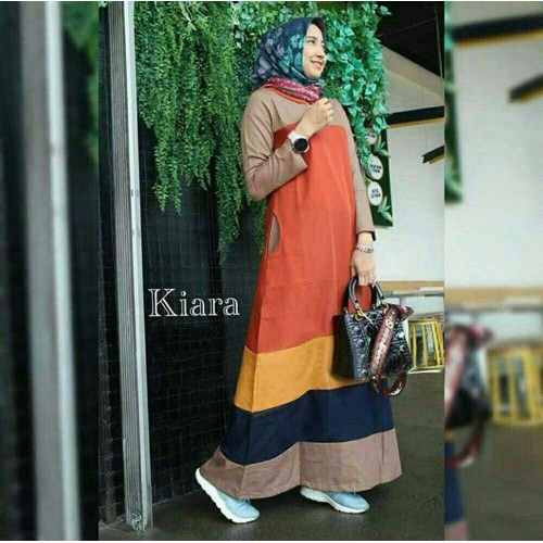 maxi pelangi brick fashion wanita gamis dres baju busana muslim
