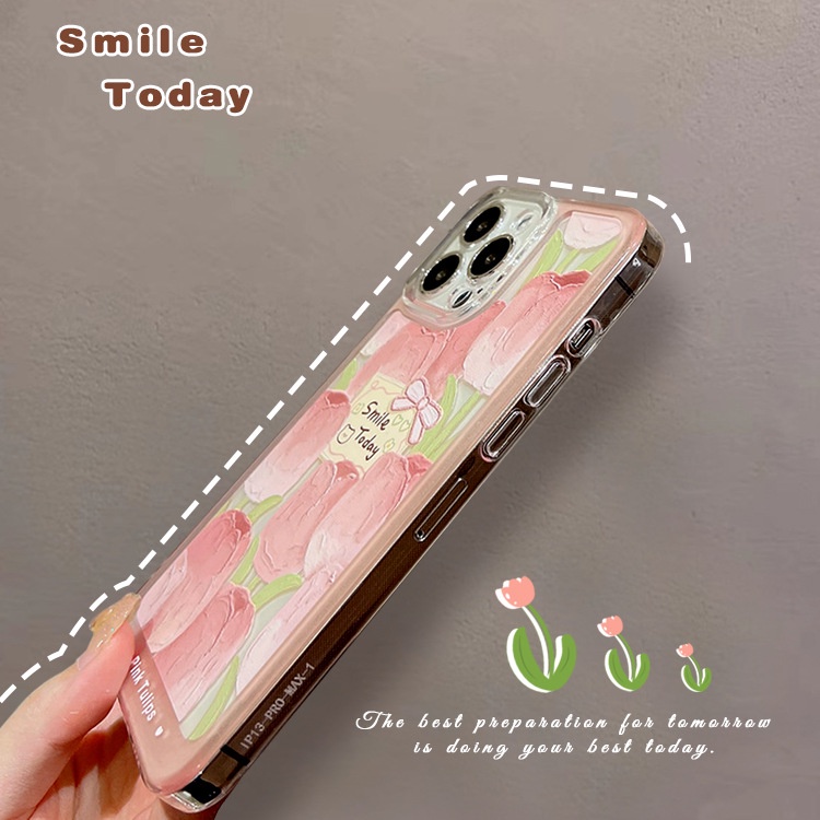 Case Motif Lukisan Minyak Bunga Untuk Iphone 13 13pro max 12 11 7 8p X