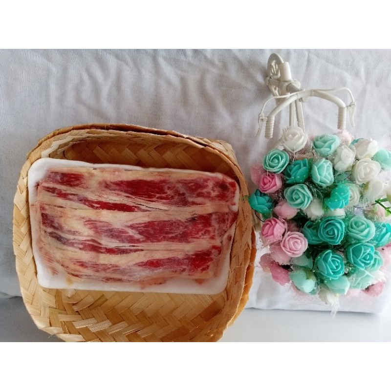 

beef slice fat mix/ beef slice mix fat 500 gram / belly fat mix/ beef grill fat mix / daging grill/ daging BBQ