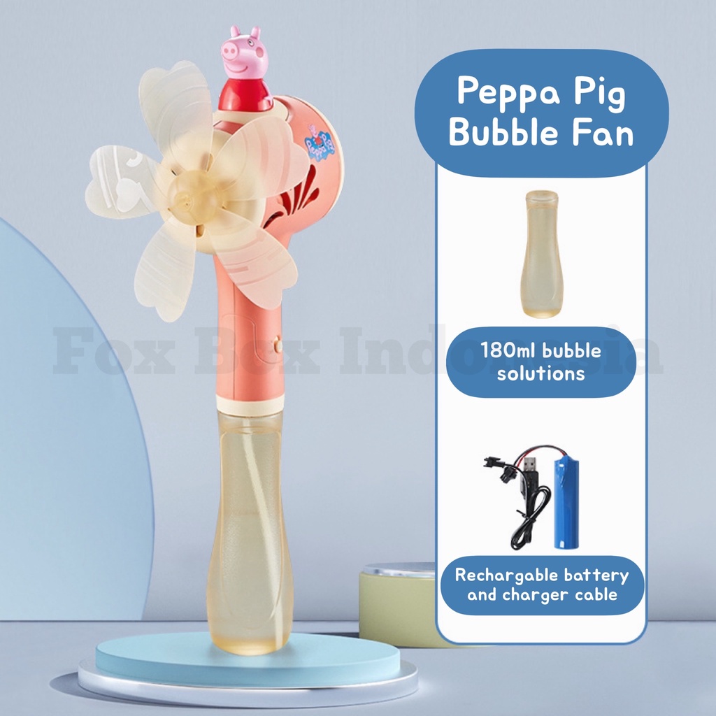 Peppa Pig Bubble Fan - Mainan Pistol Kipas Gelembung Sabun - Fox Box Indonesia