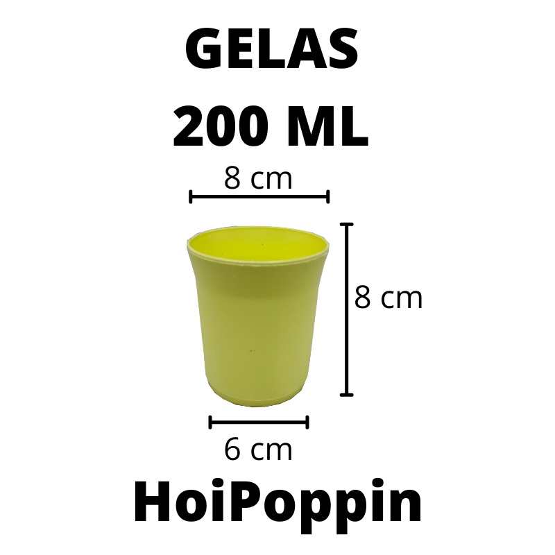 HPP - GELAS 200ML - GELAS KUNING - GELAS PLASTIK - GELAS WARNA - GELAS PASTEL - GELAS LUCU - GELAS KECIL - GELAS PLASTIK MURAH - GELAS MINIHAOS