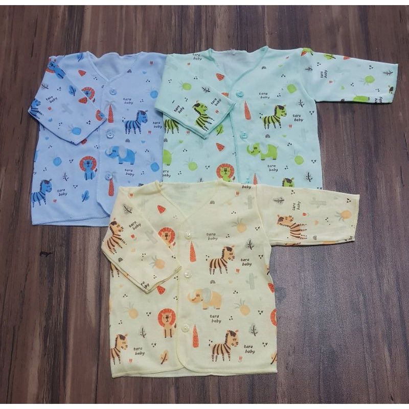 [BISA COD] new 3pcs baju Tara baby/baju bayi merk Tara lengan panjang/baju bayi full print/baju bayi