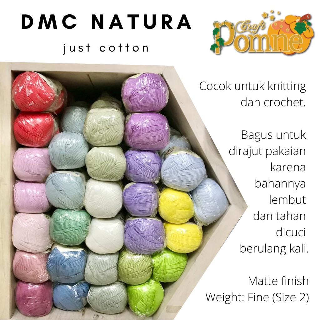 Benang Rajut 100% Katun DMC Natura Just Cotton Art. 302 (50 gram)