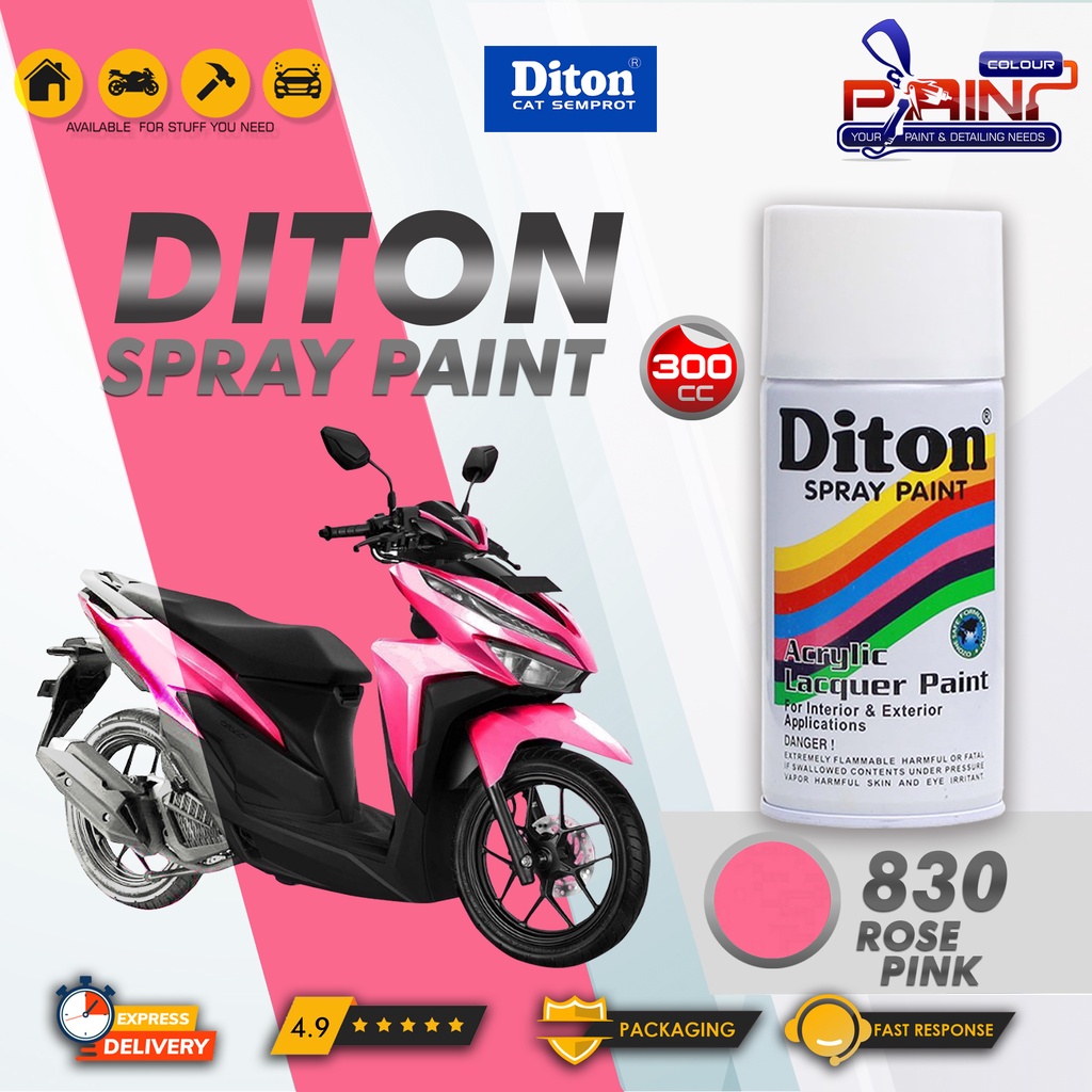 Diton 830 Rose Pink Cat Semprot/Pylox/Samurai Motor/Helm/Gundam