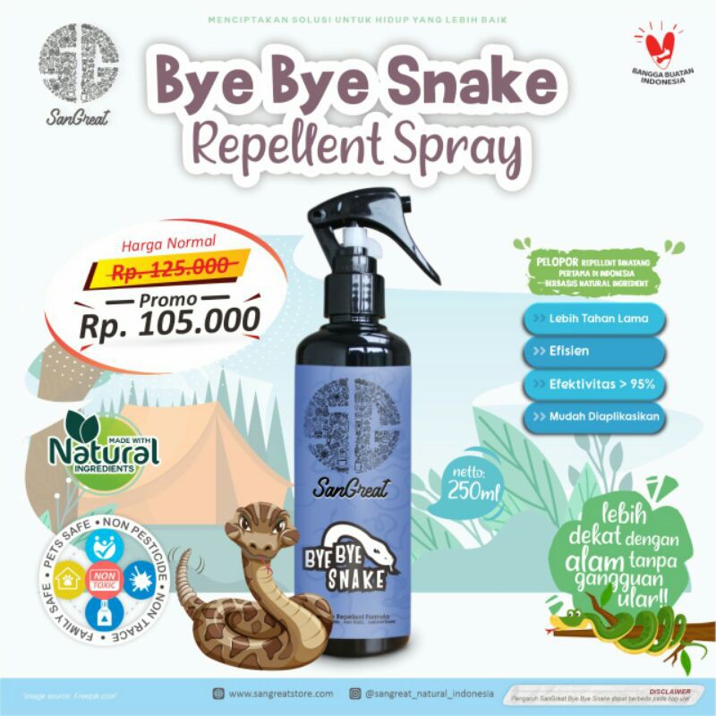 pengusir ular, anti ular, pencegah ular masuk rumah bye bye snake 250ml
