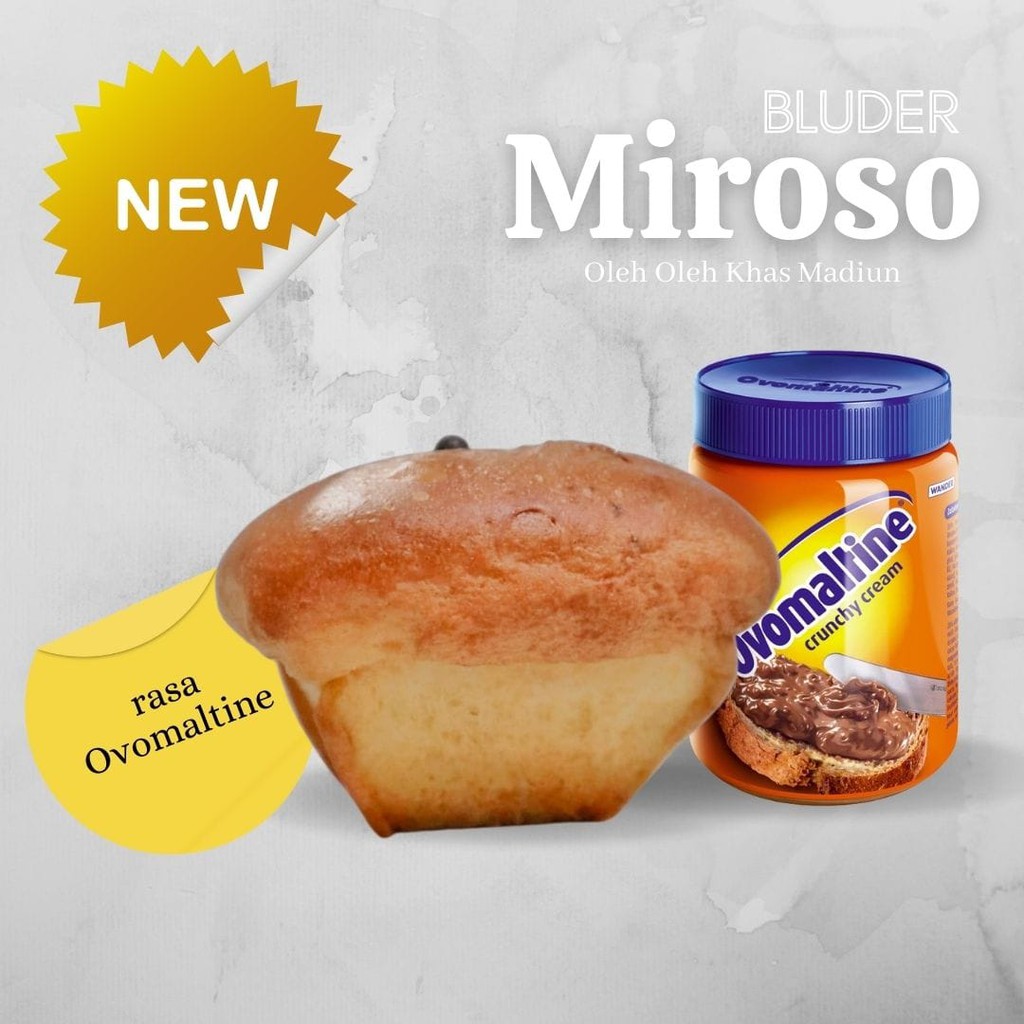 

Bluder MIROSO Cup Madiun RASA OVOMALTINE TERMURAH TANPA Minimal Order se-INDONESIA - Roti Bluder MIROSO - Oleh oleh Khas - Asli Madiun - Bakery