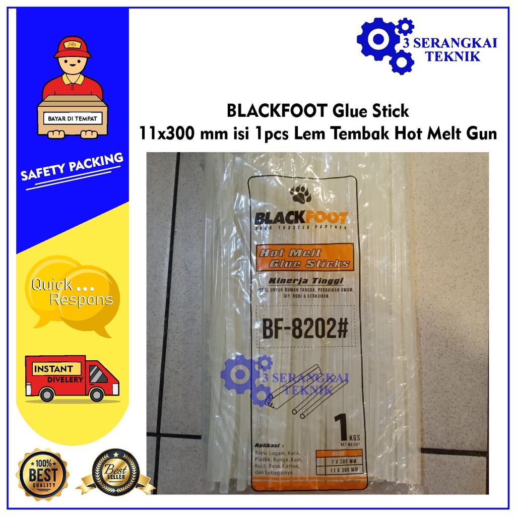 BLACKFOOT Glue Stick KECIL 11x300mm isi 1pcs Lem Tembak Hot Melt Gun