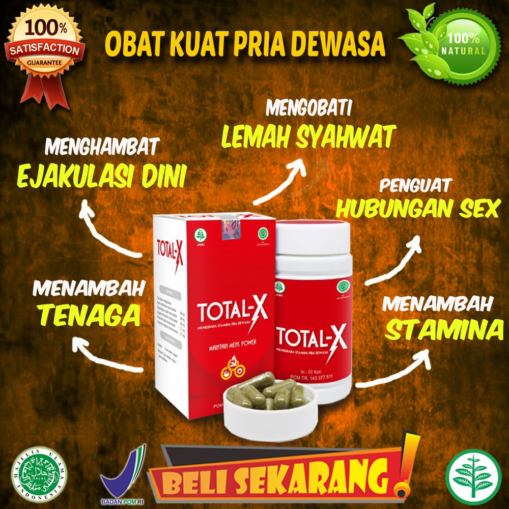 Obat Kuat Pria Dewasa Lemah Syahwat Ejakulasi Dini Penambah Stamina ALAMI HALAL BPOM TOTAL X