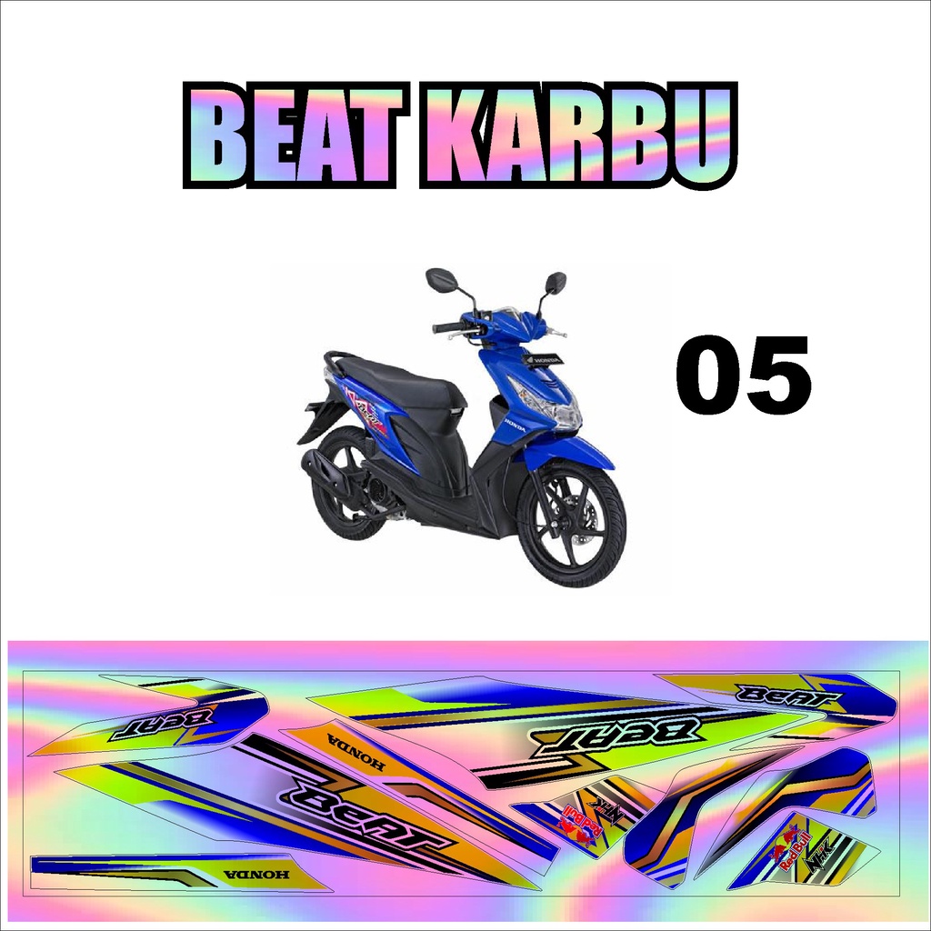 Sticker stiker HOLOGRAM Striping Beat Karbu - Sticker stiker List Variasi HOLOGRAM Honda Beat Karbu 