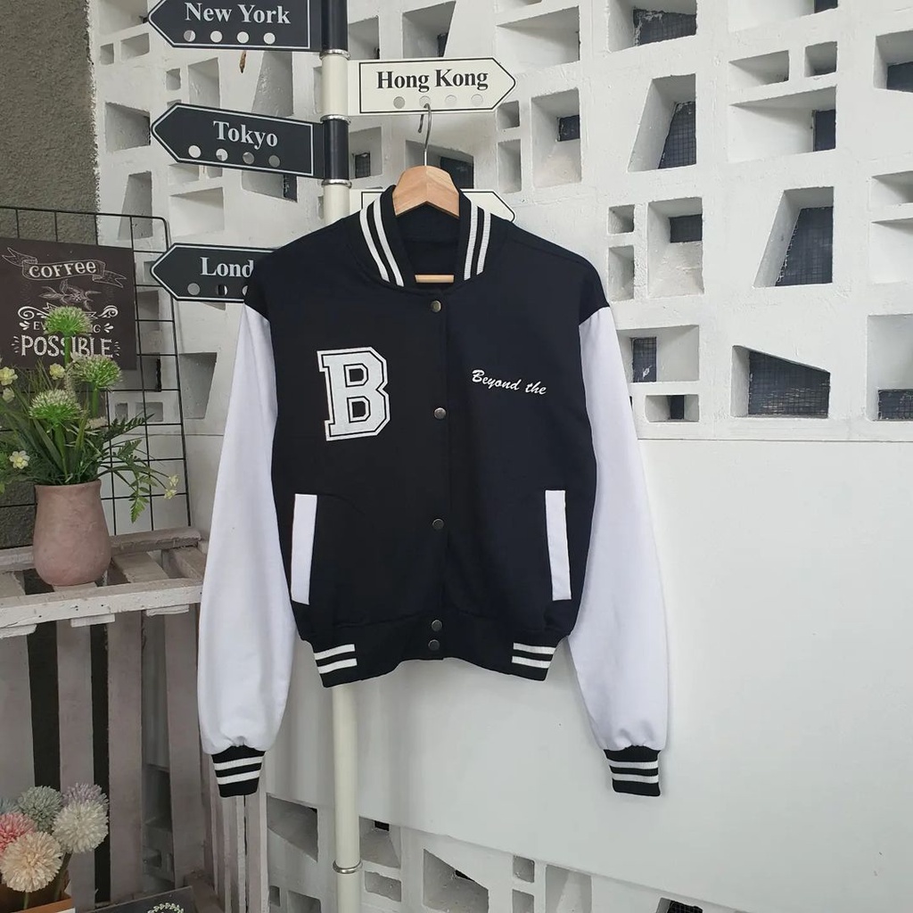 MW- Jaket Baseball Base Ball B BEYOND Wanita/Pria