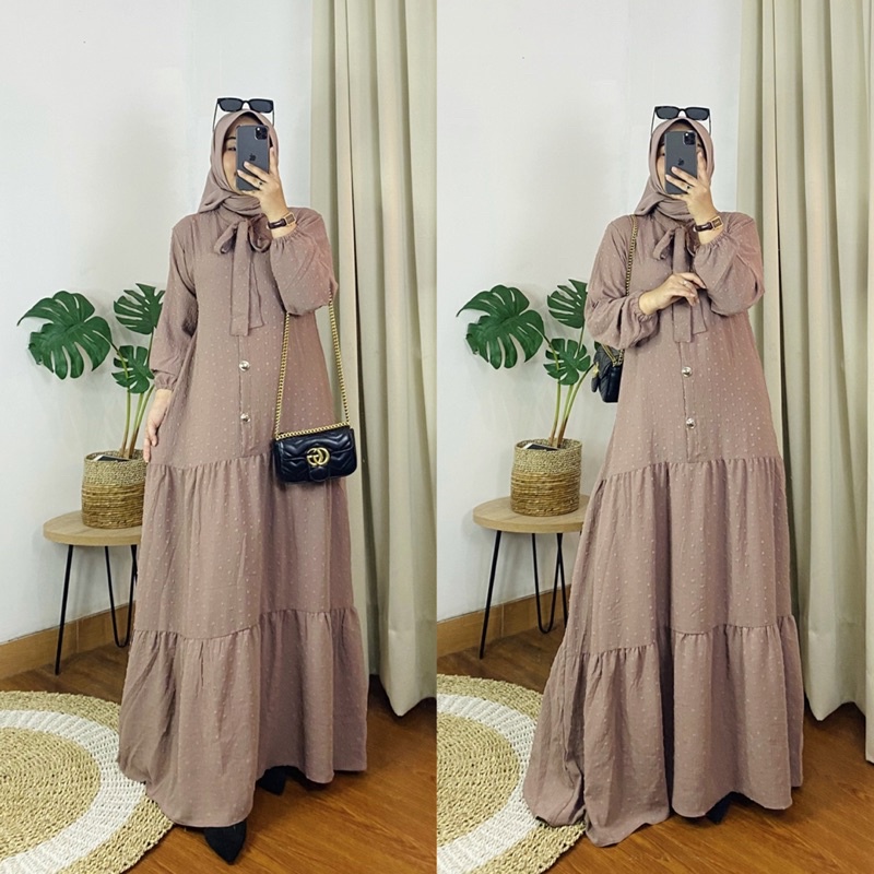 dress crinkle uragiri ld 110 pb 145 *ralat busui friendly kerah tali