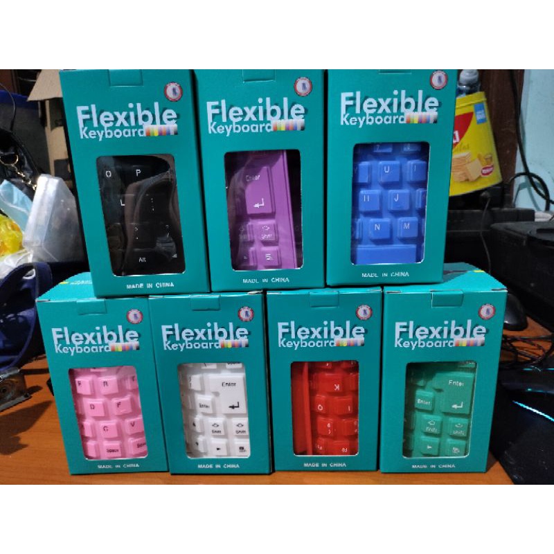 keyboard usb flexible gulung anti air packing dus