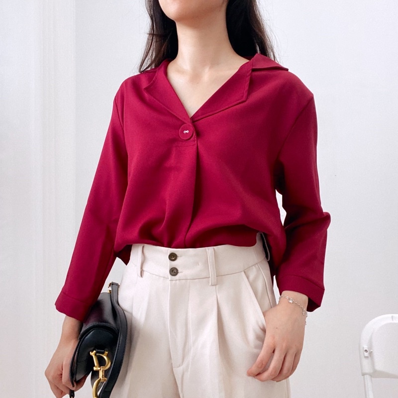 NIKI Blouse Casual Wanita Kantor Korea 0322