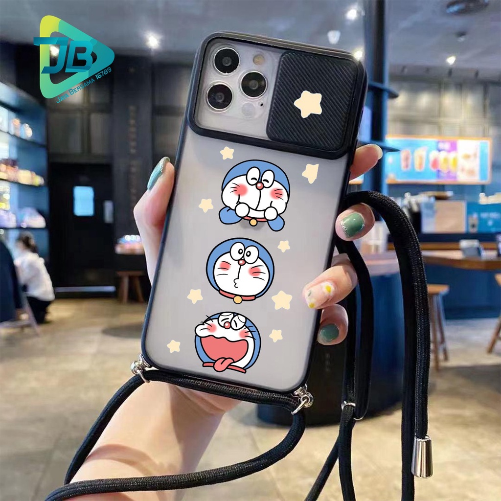 SOFTCASE SLINGCASE SLIDE PELINDUNG KAMERA DORAEMON SAMSUNG OPPO VIVO REALME IPHONE XIAOMI ALL TYPE JB5159
