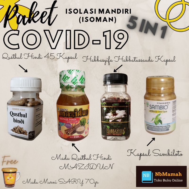 

Paket Isoman 5in1 Qusthul Hindi Madu Murni Habbatussauda dan Ekstrak Sambiloto