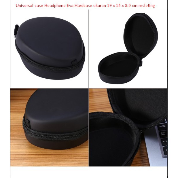 Universal case Headphone Eva Hardcase ukuran 19 x 14 x 8.0 cm resleting