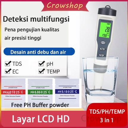 PH METER / TDS / TEMPERATUR 3 IN 1 WATERPROOF EZ 9901 (garansi satu minggu)