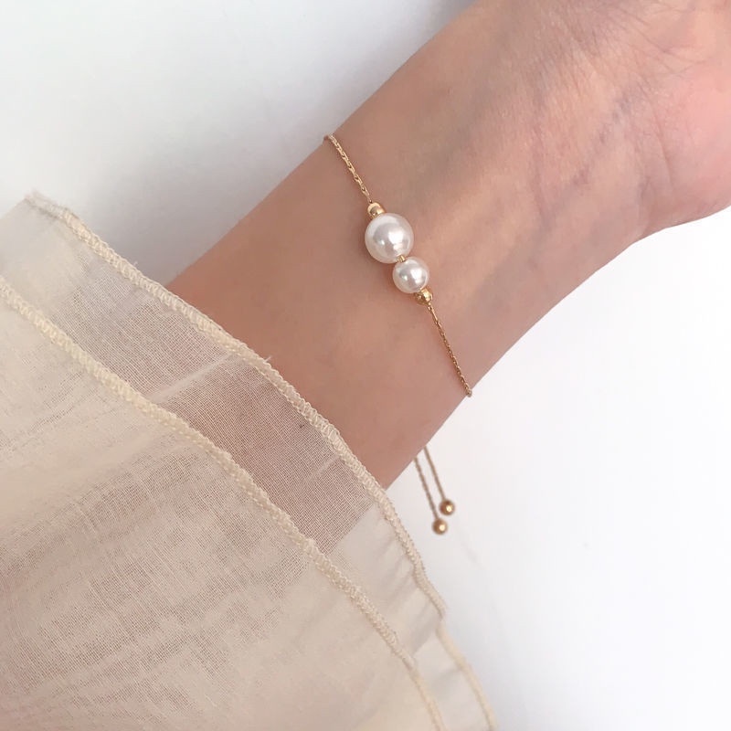 Zomi Gelang Mutiara Gaya Korea Simple Adjustable Untuk Wanita