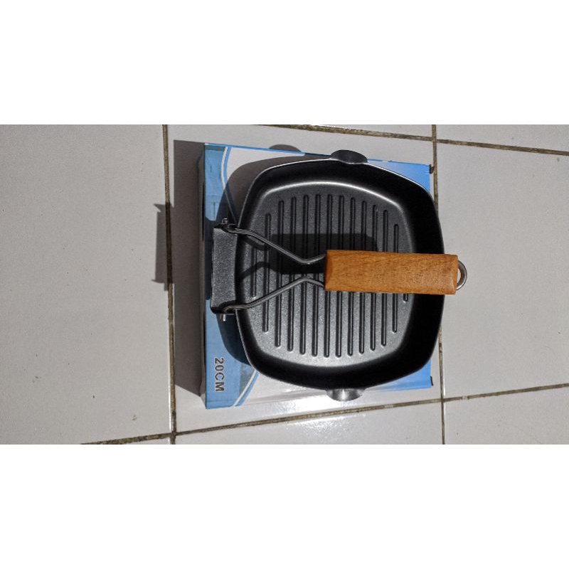 Panci panggang kotak anti lengket teflon lipat serbaguna Square grill pan non stick