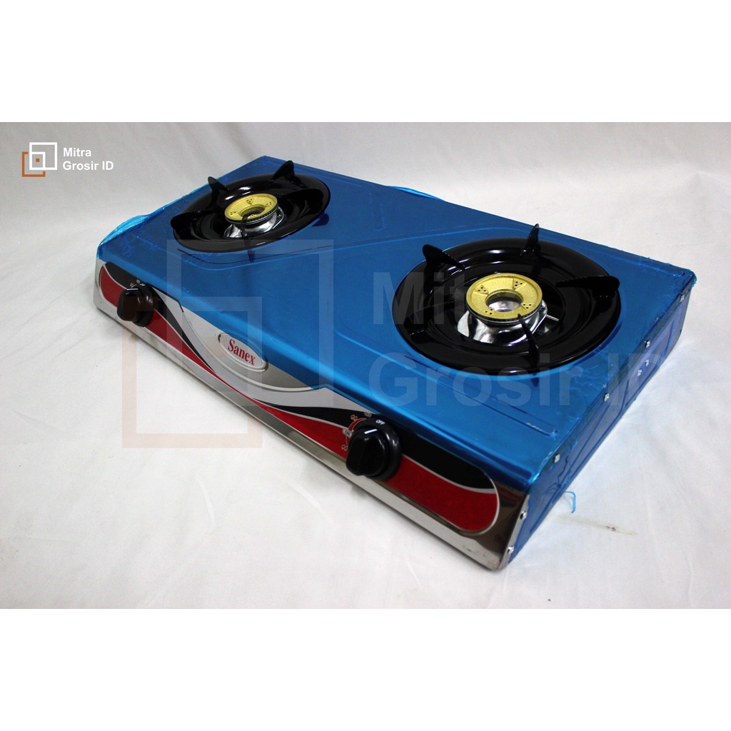 Kompor Gas SANEX K-608S  2 Tungku Stainless Steel
