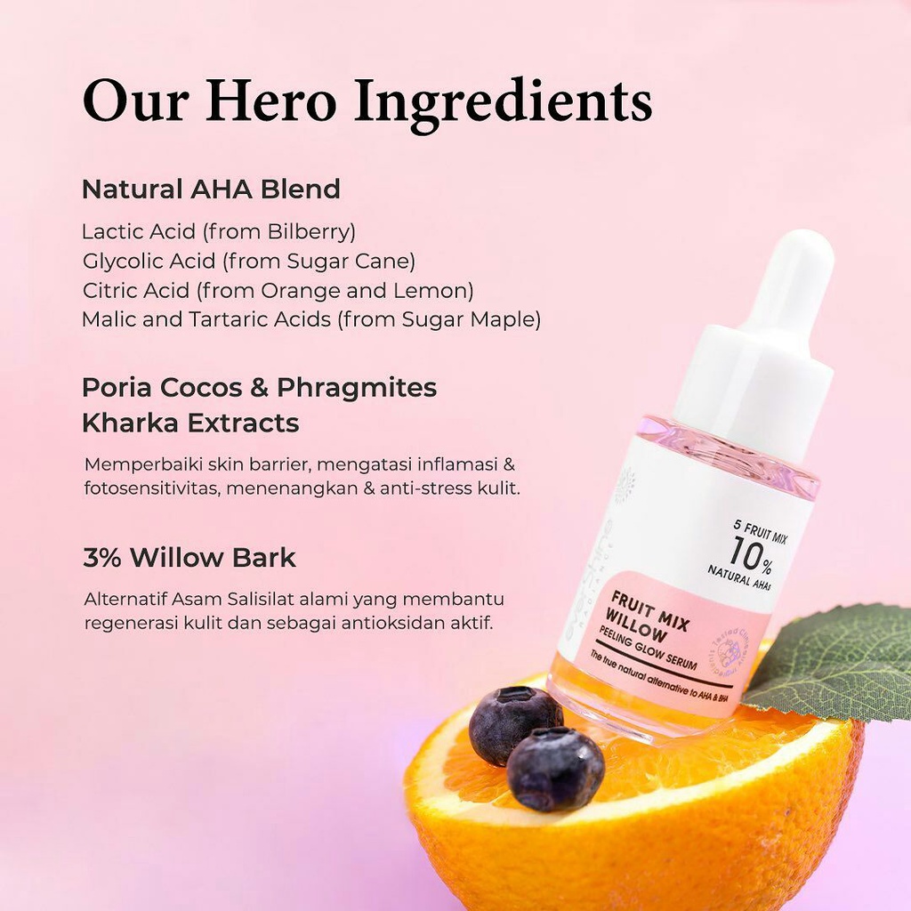 Evershine Fruit Mix Willow Peeling Glow Serum / Natural AHA BHA / Fruit aha