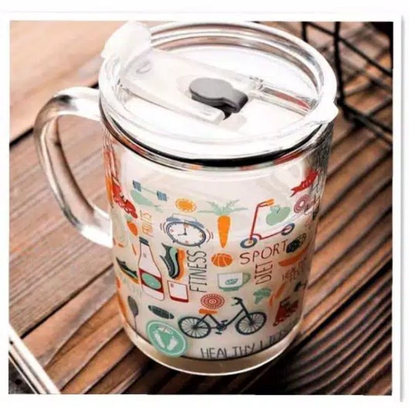 Tumbler kaca 350ml - Botol Minum Kaca / Tumbler Kaca Lucu / Gelas Minuman / Gelas Milkshake / Gelas 