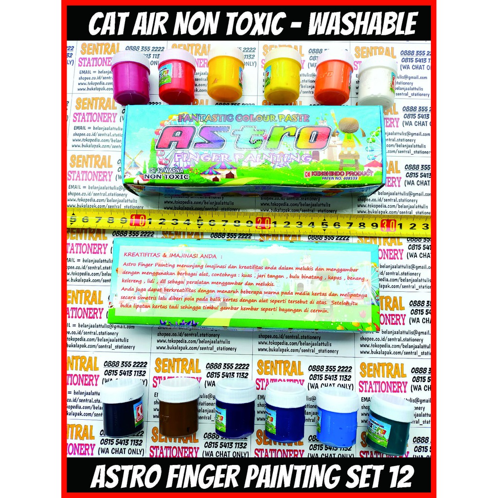 

Astro Washable Finger Paint Cat Air Lukis Painting Mini Set 12 Warna NON TOXIC and KIDS SAFE