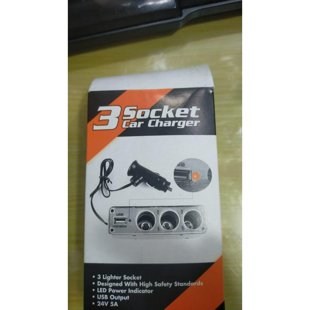 Socket Car Charger 3 lighter