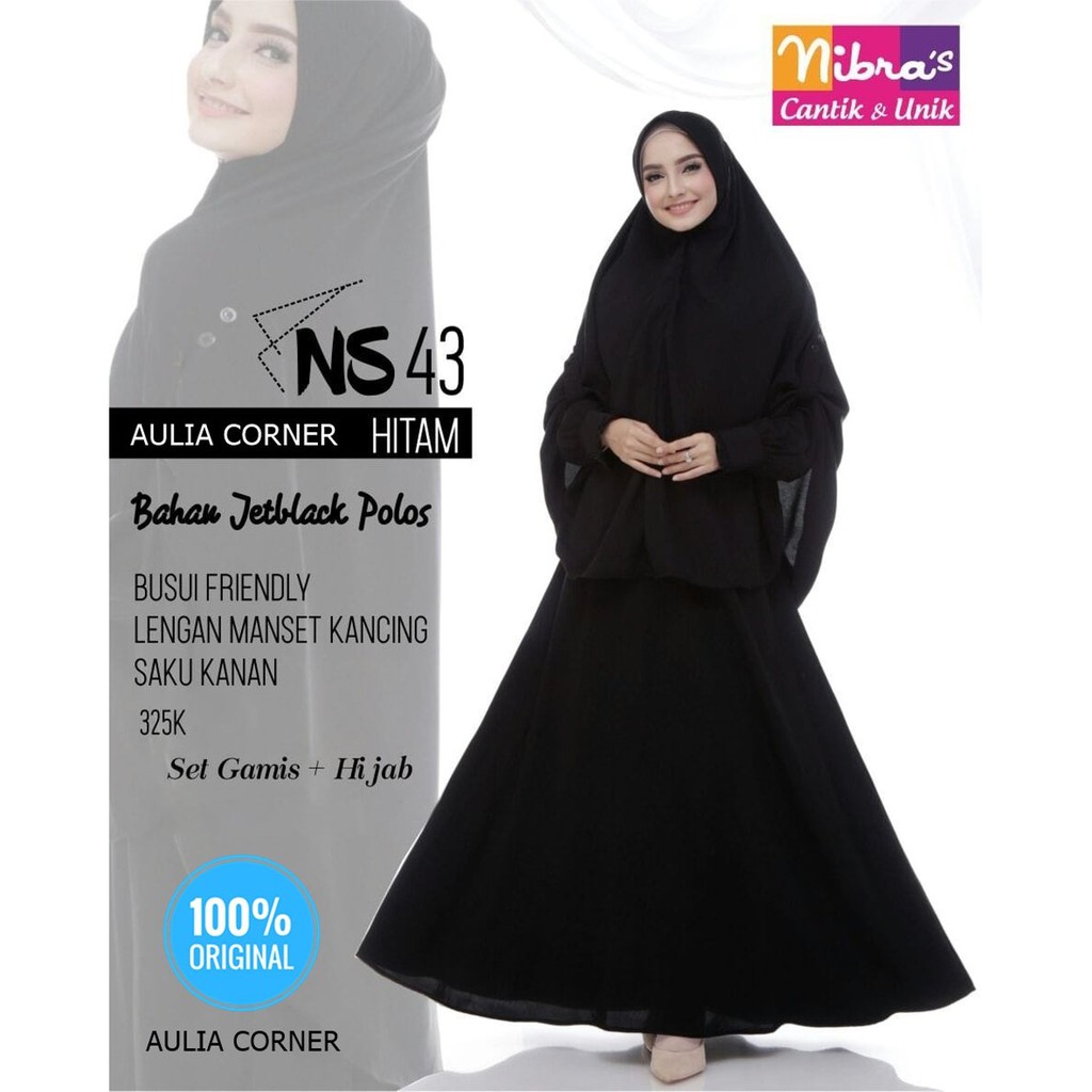 Gamis Nibras NS 43 Hitam ORIGINAL