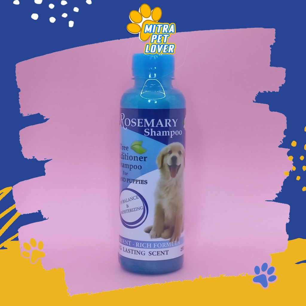 SHAMPO ANJING WANGI - ROSEMARY DOG SHAMPOO ANJING 250ML ORIGINAL - SAMPO DENGAN PH BALANCE MOISTERIZING CONDITIONER AMAN LEMBUT MURAH BAGI DOGGY PUPPIES - PET ANIMAL HEALTHCARE VETERINARY TAMASINDO OBAT DAN VITAMIN HEWAN BINATANG PELIHARAAN MITRAPETLOVER