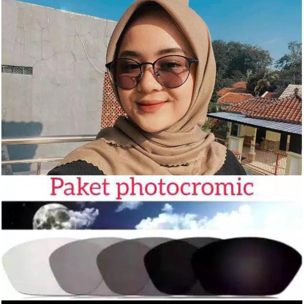 PAKET LENSA PHOTOCROMIC  Frame Kacamata Photocromic - Kacamata Frame Wanita A1920